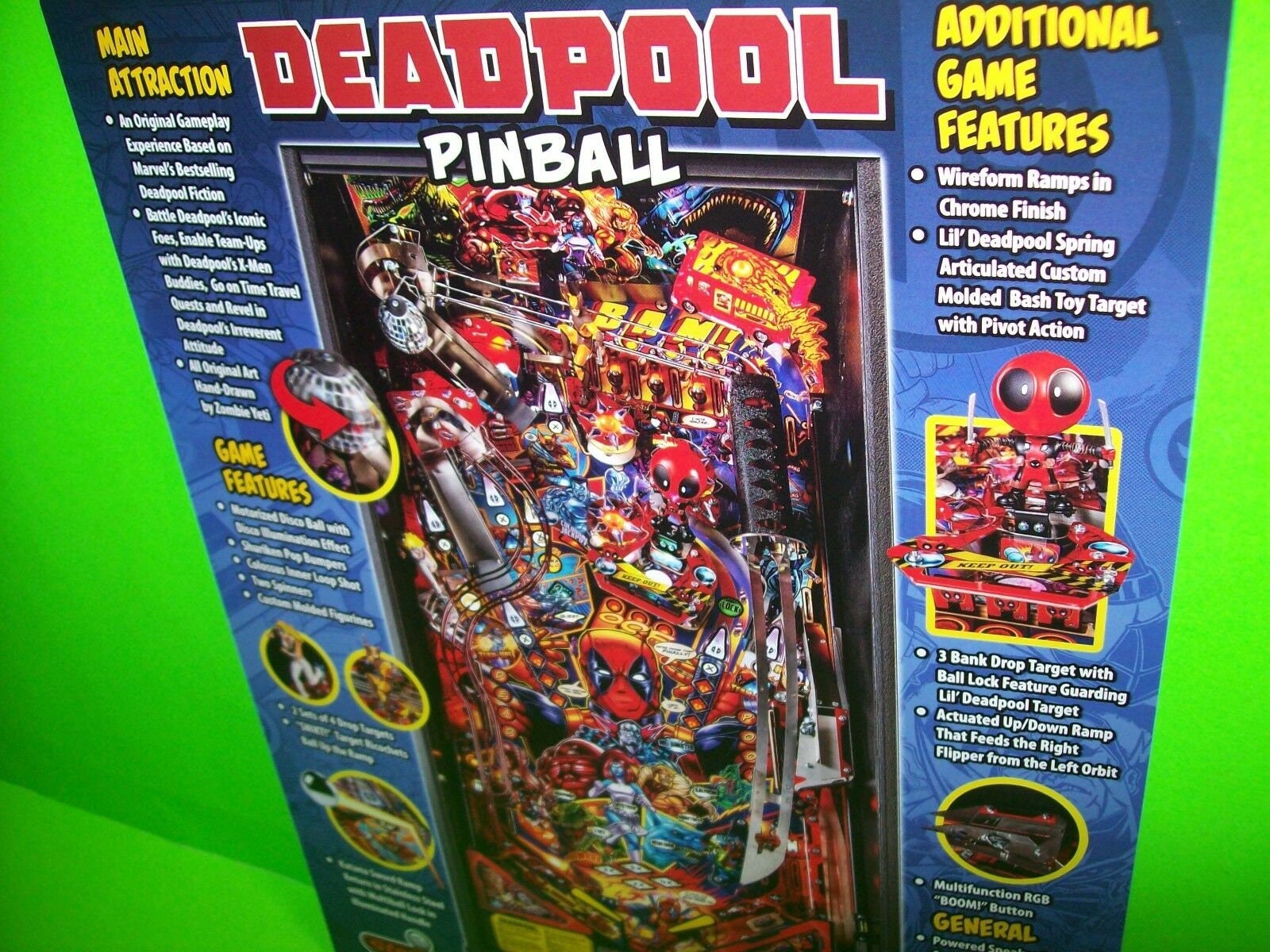 Deadpool Pinball FLYER Marvel Comics Premium Edition Promo Etsy