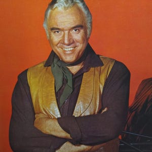 Lorne Greene "Ben" Vintage Photo Bonanza Western TV Star 1960s Photo Card afbeelding 3