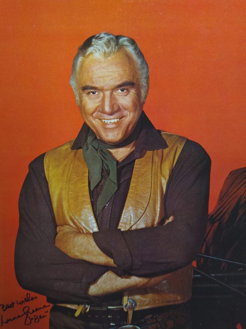 Lorne Greene "Ben" Vintage Photo Bonanza Western TV Star 1960s Photo Card afbeelding 3