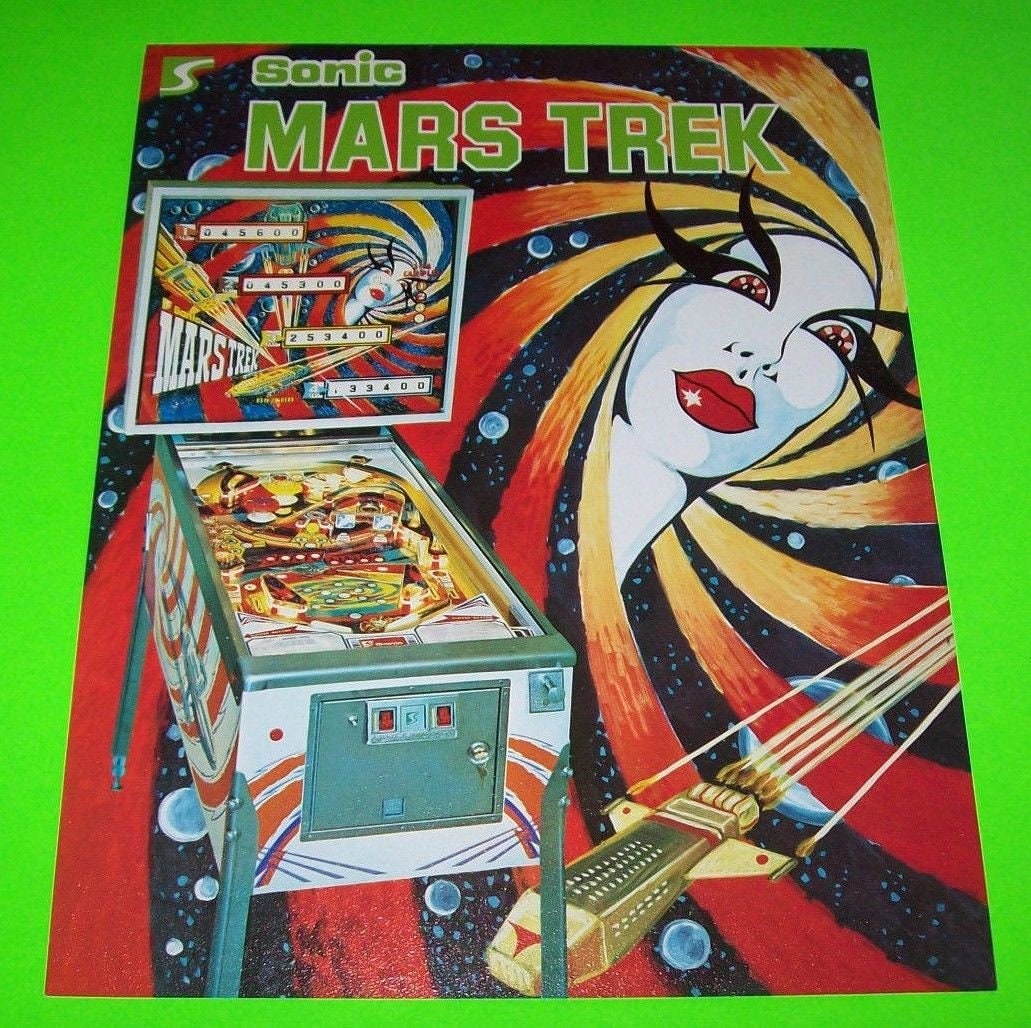 good original Rare Williams flyer for REVENGE FROM MARS Pinball 2000 flyer