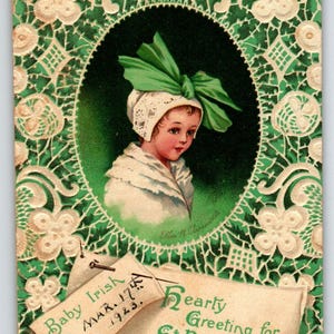 Ellen Clapsaddle, carte postale de la Saint-Patrick, série 1249 signée, cadeau unique