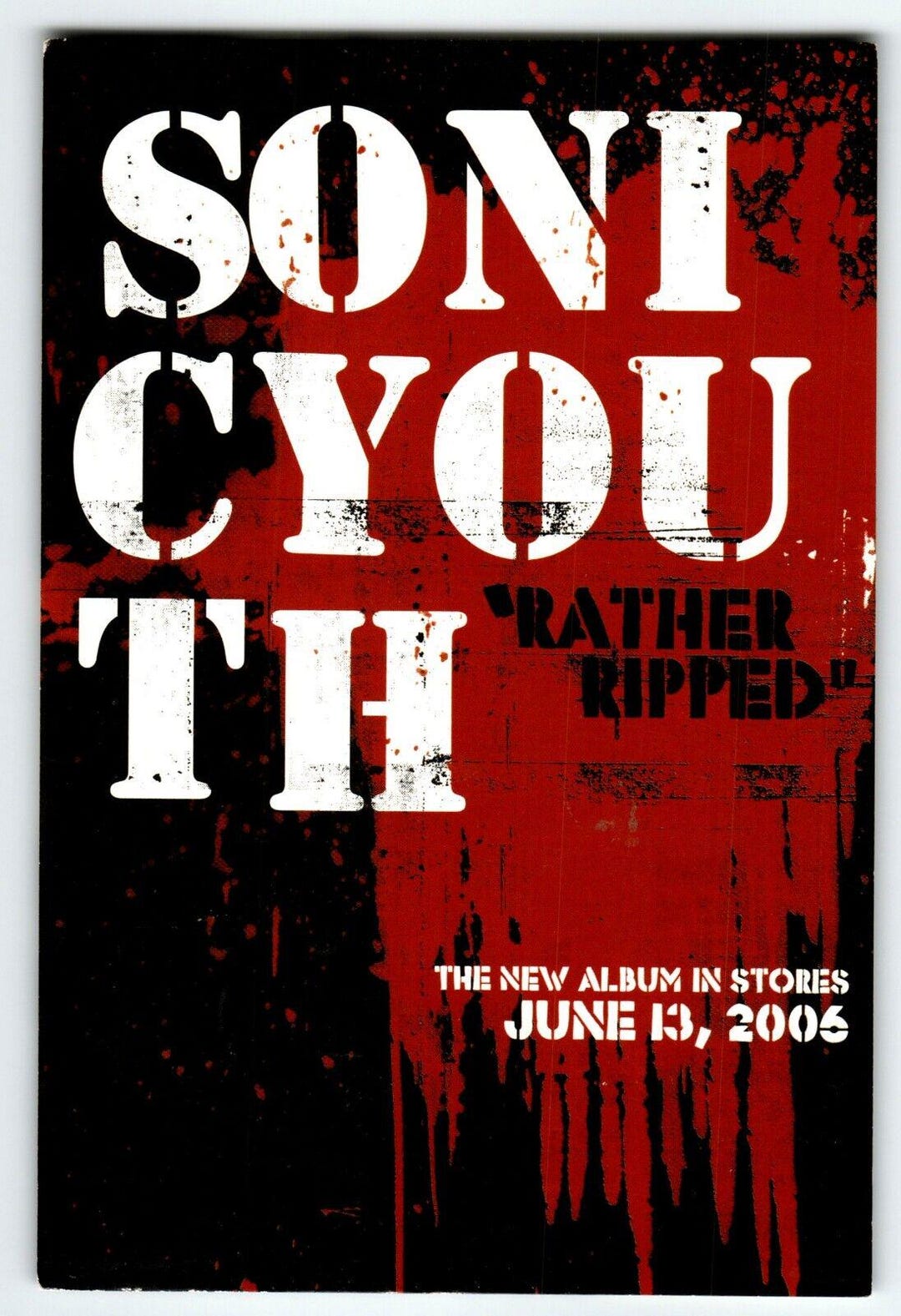 Sonic Youth Rather Ripped CD Album Promo Postcard Vintage 2006