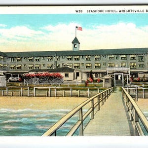 Seashore Hotel Wrightsville Beach North Carolina Carte postale en lin inutilisée NC Cadeau unique