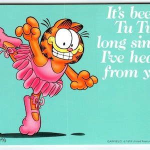 Garfield Katze Postkarte Tabby Ballet Dance In A Tu Tu Jim Davidis Comic Orange 1978 Einzigartiges Geschenk