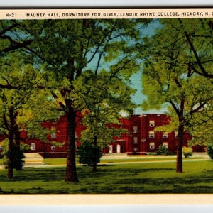 Dortoir pour filles Mauney Hall College Carte postale en lin caryer de Caroline du Nord, cadeau unique