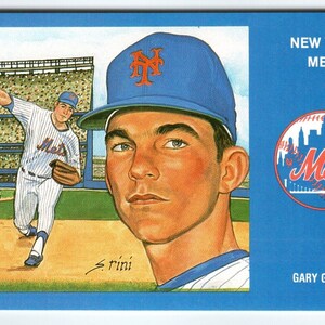 1969 NY Mets Baseball Postkarte Susan Rini Gary Gentle Unused Limited Edition Einzigartiges Geschenk