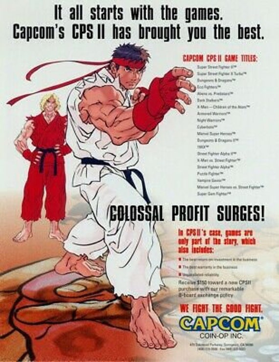 Capcom Street Fighter X Men Arcade Flyer Original New Old Etsy