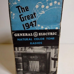 General Electric Radios Phonographs Flyer Brochure Vintage Original 1947 Foldout Unique Gift