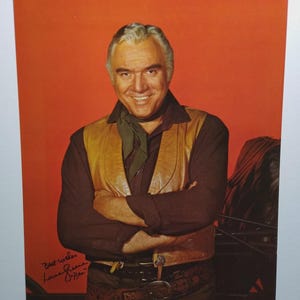 Lorne Greene "Ben" Vintage Photo Bonanza Western TV Star 1960s Photo Card afbeelding 1