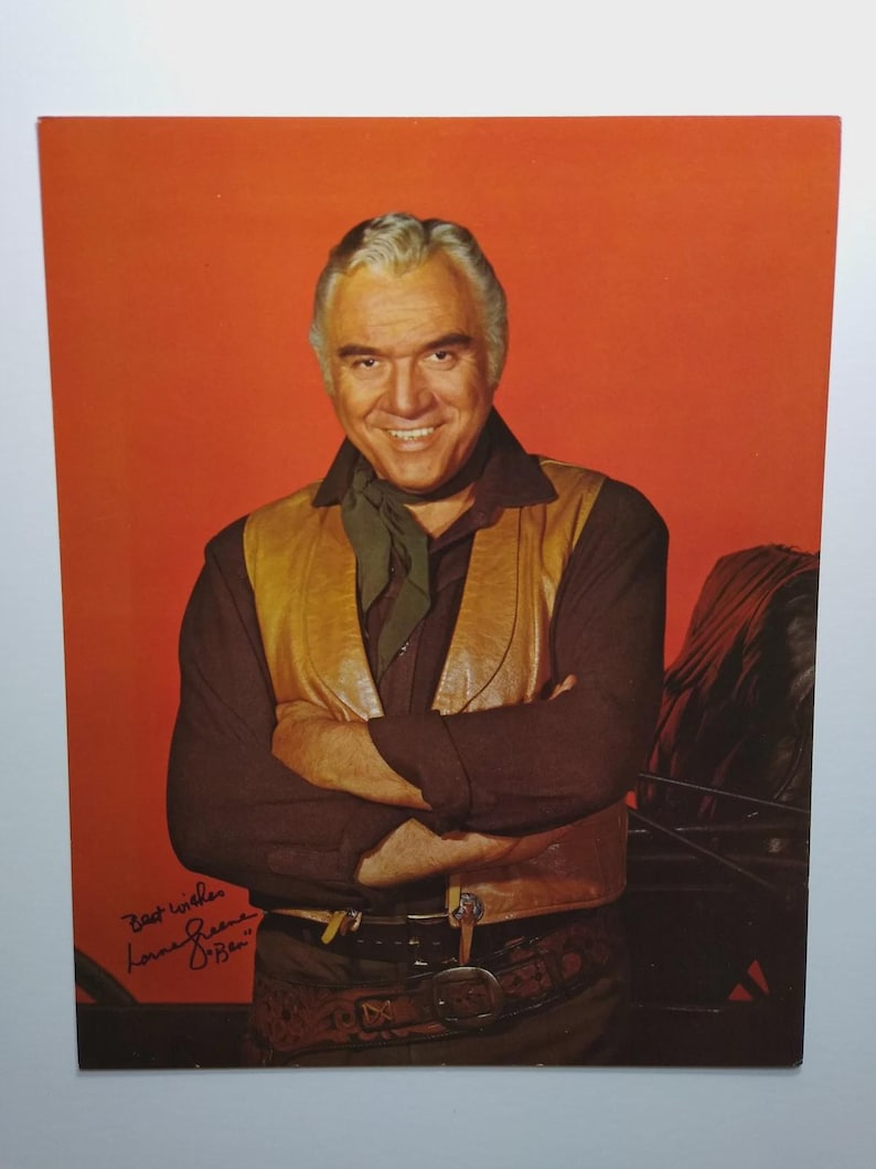 Lorne Greene "Ben" Vintage Photo Bonanza Western TV Star 1960s Photo Card afbeelding 1