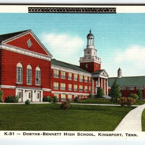 Dobyns Bennett High School Kingsport Tennessee carte postale vintage lin inutilisé cadeau unique