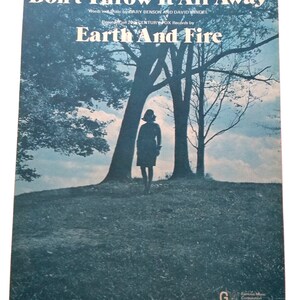 Don&#39;t Throw It All Away Sheet Music Earth And Fire 1975 Vintage Song Gary Benson Unique Gift