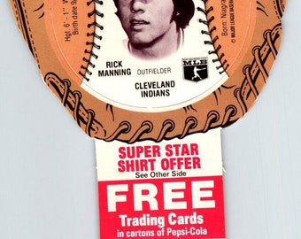 Pepsi Baseball Trading Card 1977 Rick Manning Cleveland 