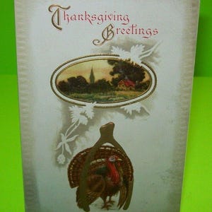 Thanksgiving Postcard Vintage Embossed Series 946 Gold Accents Unused AS Meeker Unique Gift