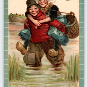 Frances Brundage Postkarte Valentinsgruß Viel Liebe Holländer Frauen Mann Sumpf 116 Tuck
