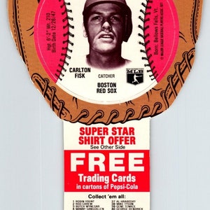 Pepsi-Cola Baseball Trading Card 1977 Carlton Fisk Boston Red Sox MLB Diecut Unique Gift