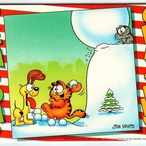 Garfield Cat Postkarte Jahreszeiten Grüße Grüße Comic Kunst Jim Denim 1978 Ungebraucht