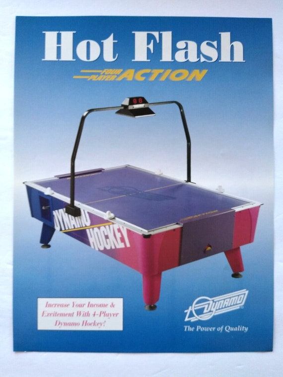 Hot Flash Air Hockey Table Promo PAPER Sales FLYER Advertising 
