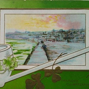 Carte postale de la Saint-Patrick série 1001 gaufrée Tramore Co. Waterford Irlande Cadeau unique