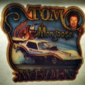 Tom The Mongoose Mcewen Race Car Screamin Glitter Iron-On Decal Donruss 1970s Unique Gift