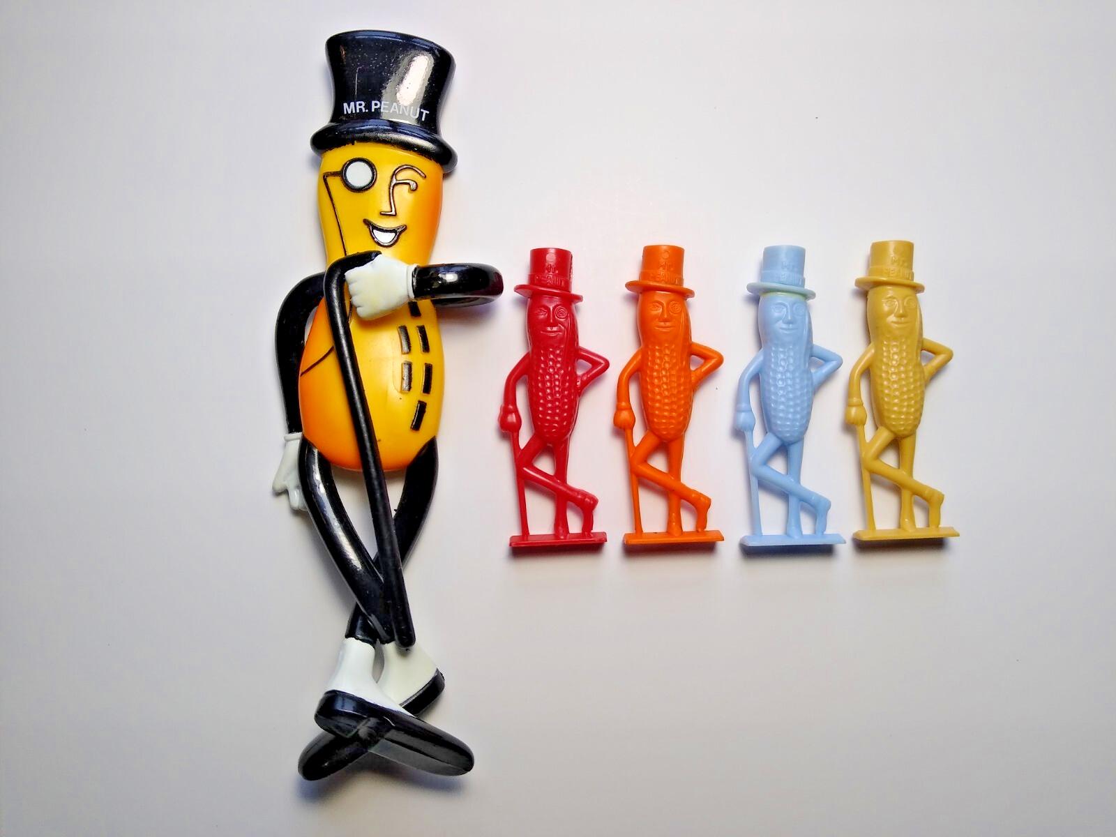 Mr. Peanut Planters Lot of 5 Items Bendy Figure Red Orange Blue