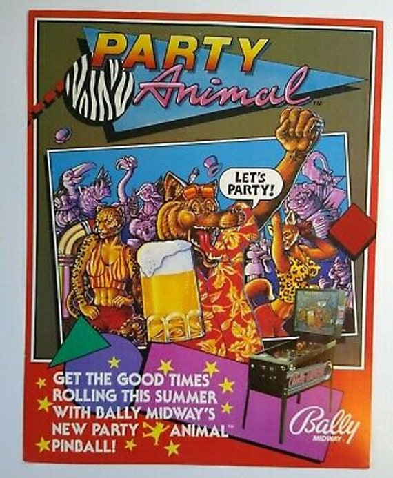 Buy Party Animal Pinball Flyer Original Bally Game Art Print Sheet Online in India - Etsy Buy Party Animal Pinball Flyer Original Bally Game Art Print Sheet Online in India - Etsy