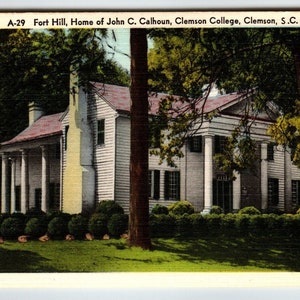 Carte postale en Caroline du Sud, maison de John Colhoun Clemson à Fort Hill