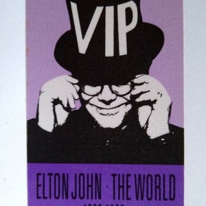 Elton John Backstage Pass Original Vintage 1989 - 1990 The World Tour Purple VIP Unique Gift