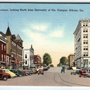 Universität von Georgia College Athens Georgia Postkarte Leinen Vintage ungepostet