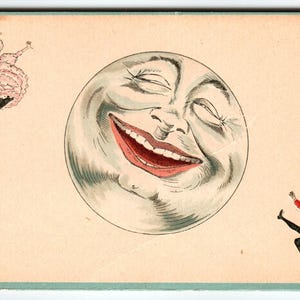 Carte postale anthropomorphe Laughing Laughing Man Jumping Girl Man Fantasy Série 570