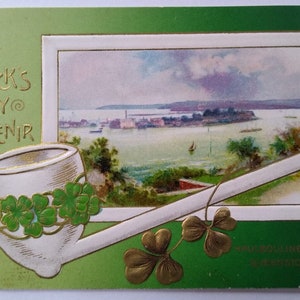 Carte postale de la Saint-Patrick Pipe Haulbouline Queenstown Irlande John Winsch Retour Cadeau unique