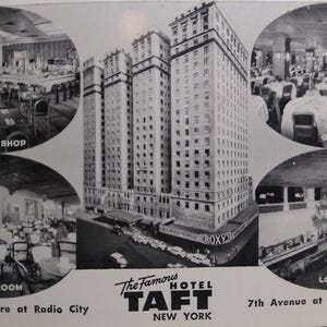 Hotel Taft Postcard Tap Room Grill Restaurant New York City NY 50th St Times Sq Unique Gift