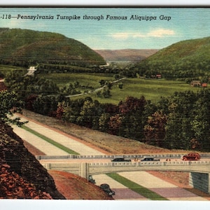 Carte Postale Linge de maison Voitures anciennes de pont d'Aliquippa Gap en Pennsylvanie