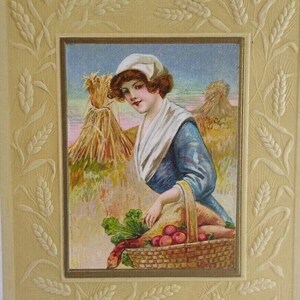 Carte postale pacifique de Thanksgiving John Winsch au dos, bordure en relief blé, beau cadeau unique