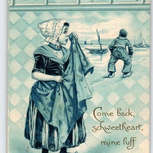 1909 Cartes postales de Tuck Frances Brundage Art « Je te gonfle » et « Reviens, ma chérie »