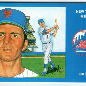 1969 NY Mets Baseball Postkarte Susan Rini Bob Pfeil Unbenutzte Limitierte Auflage Einzigartiges Geschenk