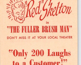 Red Skelton In The Fuller Brush Man 1948 Promo Movie Hanger Blotter Ad Original