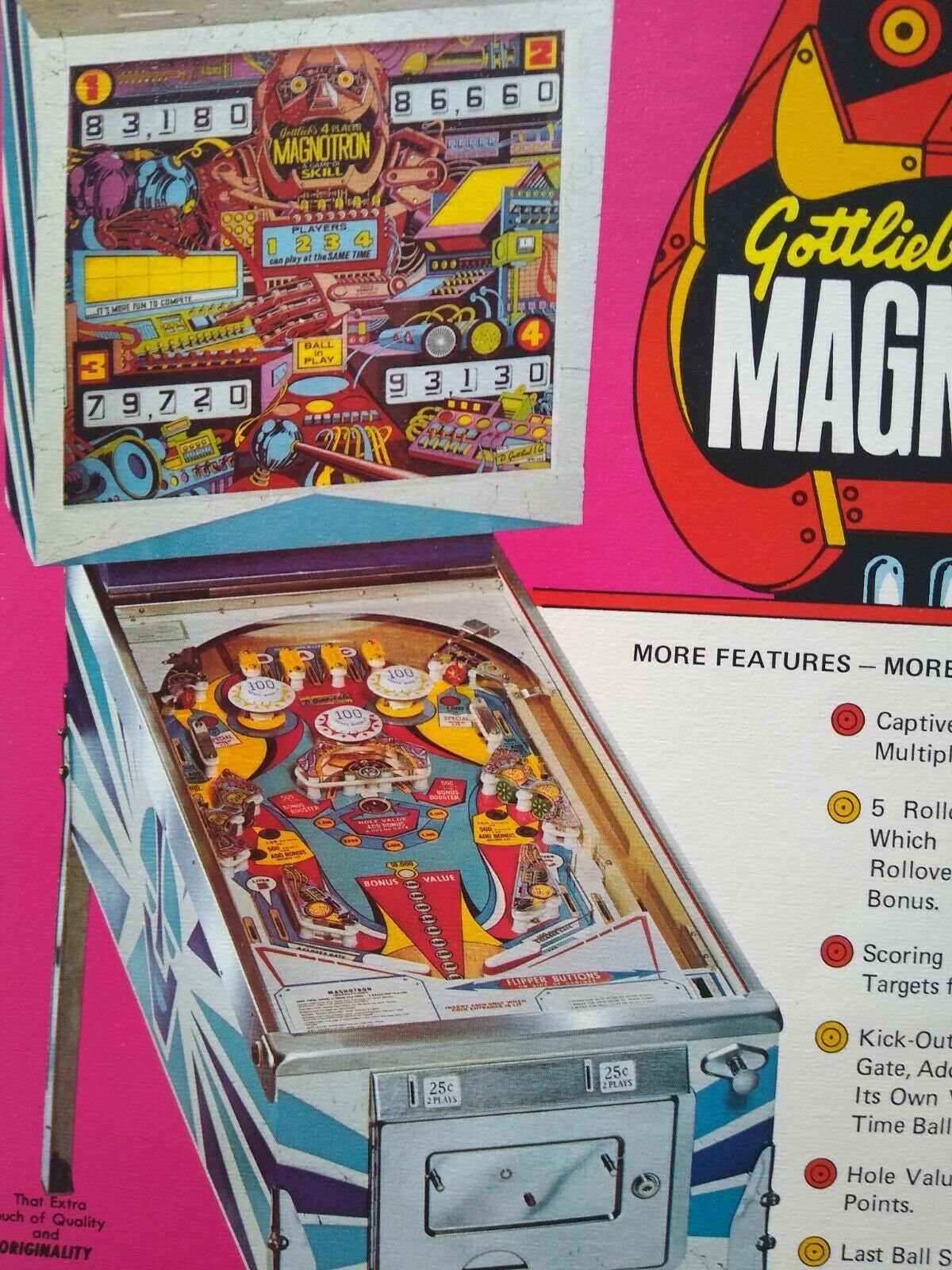 Magnotron Pinball FLYER Original 1974 Science Fiction Game - Etsy