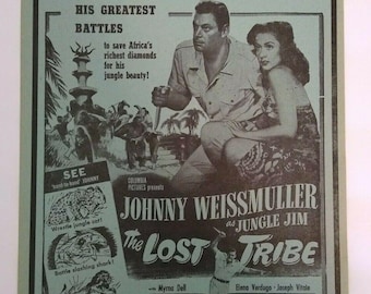 Jungle Jim The Lost Tribe Filmplakat von 1951 Vintage Werbung
