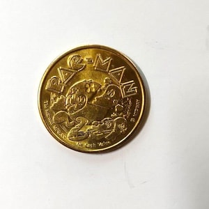 Pac-Man Arcade Game Token 1982 Original Worlds Fair Video Expo Retro Promo