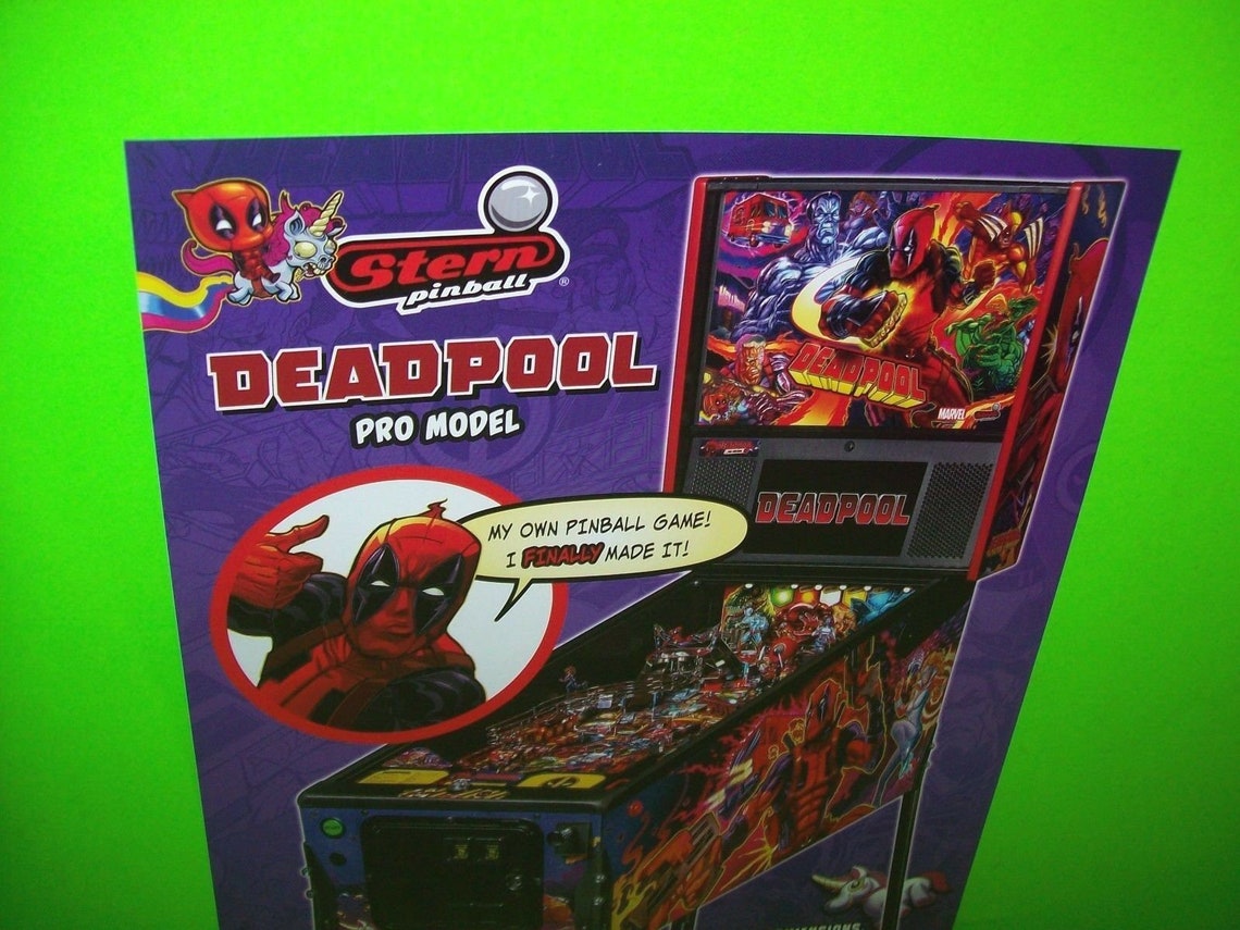 Deadpool Pinball FLYER Marvel Comics Pro Edition PAPER Comic Etsy