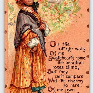Carte postale Saint Valentin Tuck série 116 femmes victoriennes vintage 1911 texturé cadeau unique