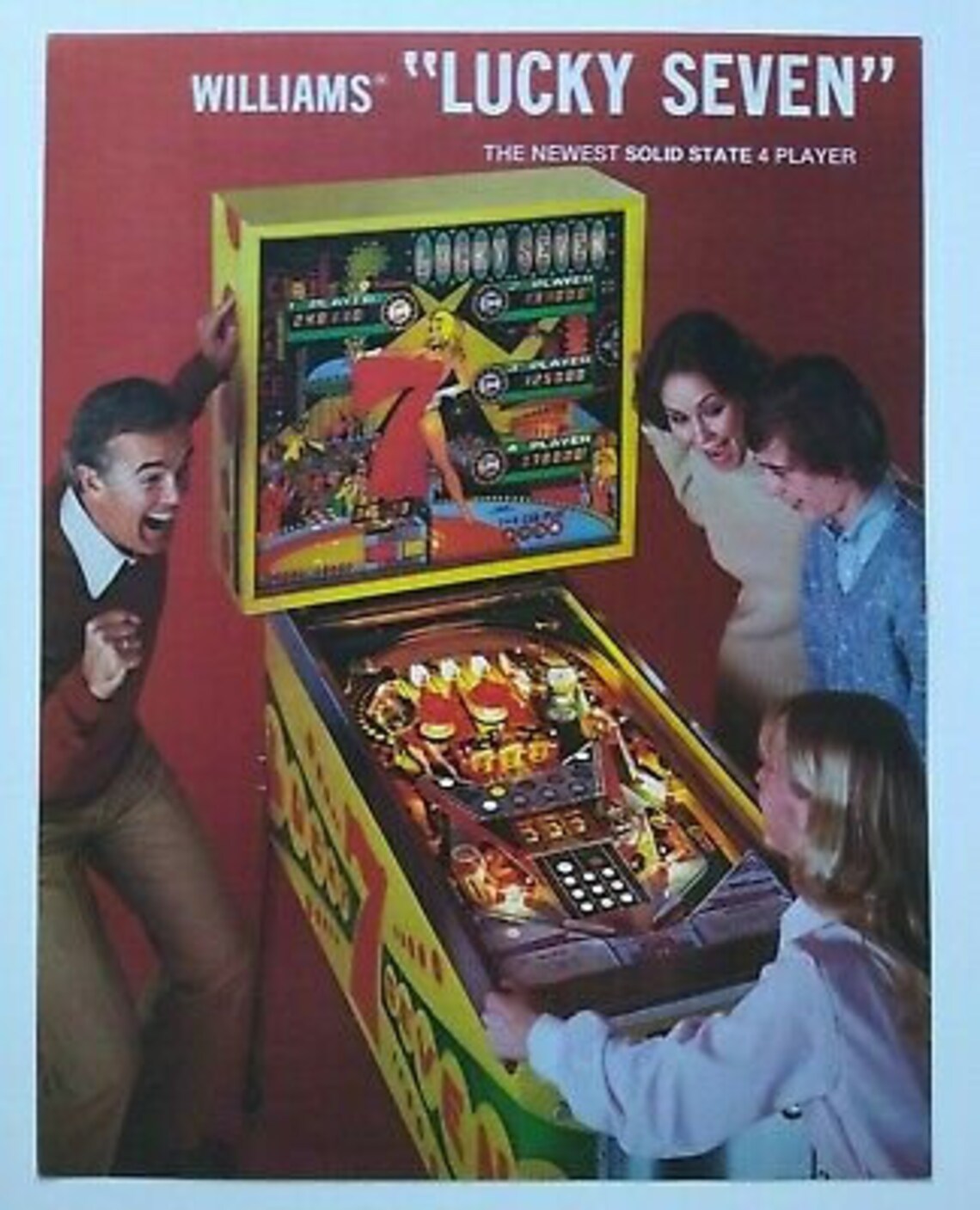 Williams Lucky Seven Pinball FLYER Original 1978 Flipper Game | Etsy