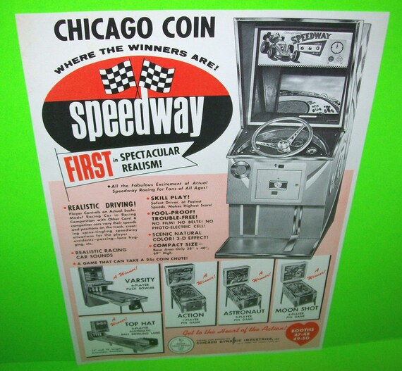 Chicago Coin 1969 NOS Pinball Machine & Arcade Flyer Moon Shot Etsy