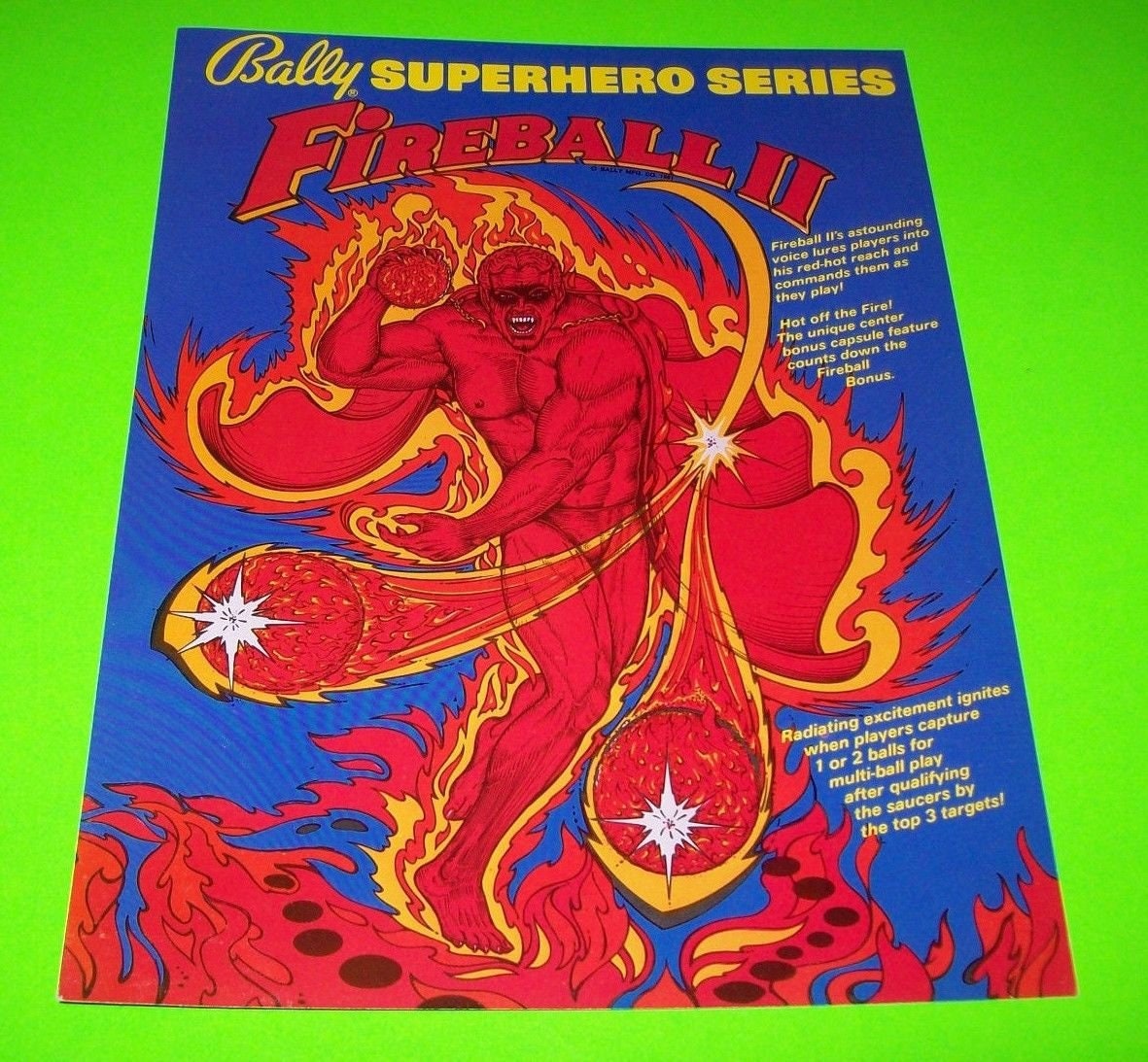 TRIPLE STRIKE Pinball FLYER Original 1975 NOS Promo Game Artwork Sheet Williams