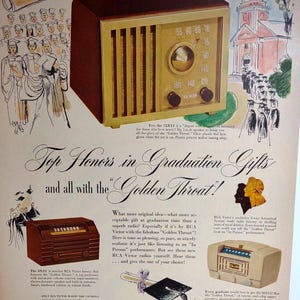 RCA Victor Radio Print AD Vintage 1948 Models 75X11 8X53 66X12 Ready To Frame Unique Gift