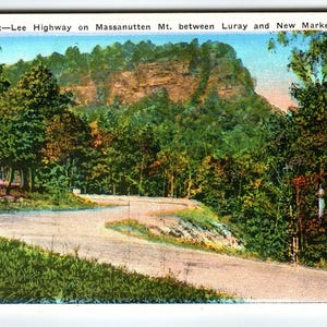 Vintage Leinen Postkarte Lee Landstraße Massanutten Mt Luray nach New Market VA 36682