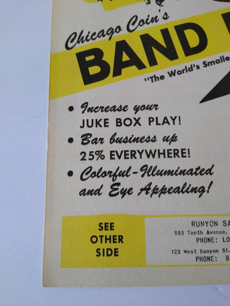 Chicago Coin Band Box Jukebox Flyer 1952 Original Animated Etsy