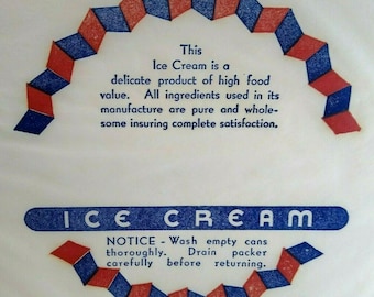 Vintage 1940s Ice Cream Wrapper, Unused NOS Collectible