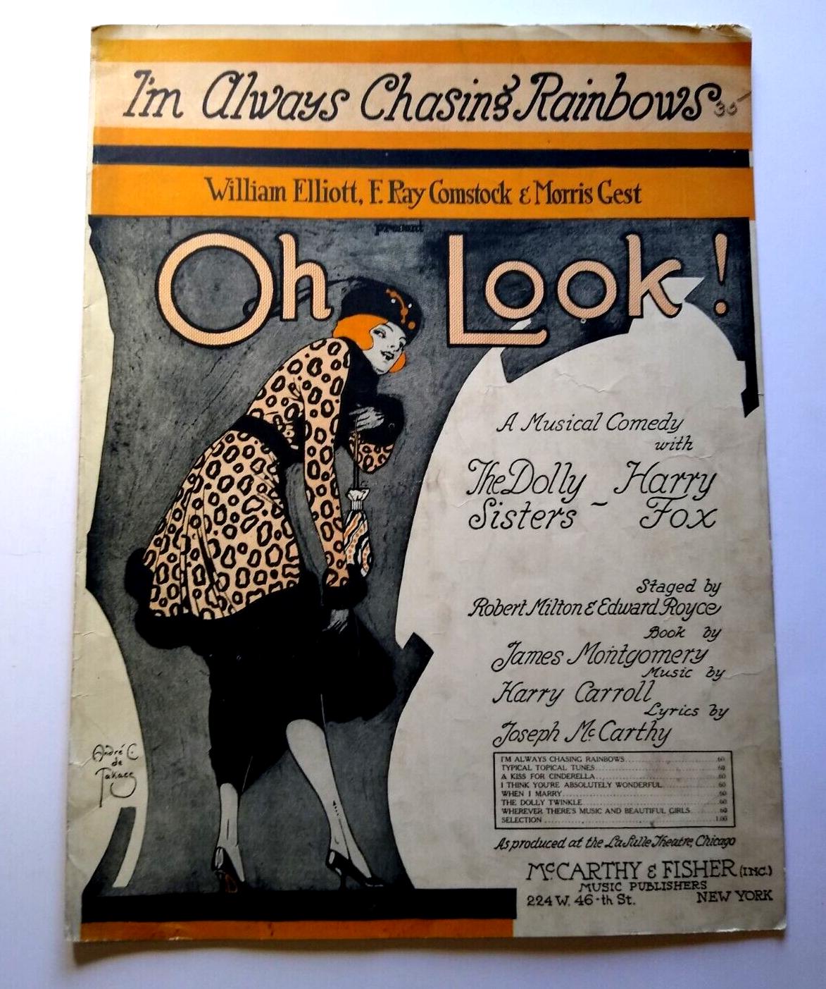 I'm Always Chasing Rainbows Oh Look the Dolly Sisters Sheet Music 1918 ...